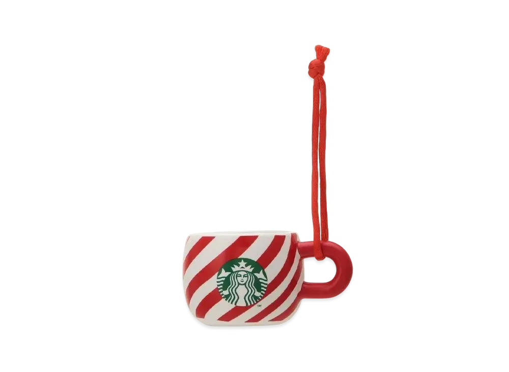 STARBUCKS Holidays 2024 Ornament Mug Candy Cane "Red"