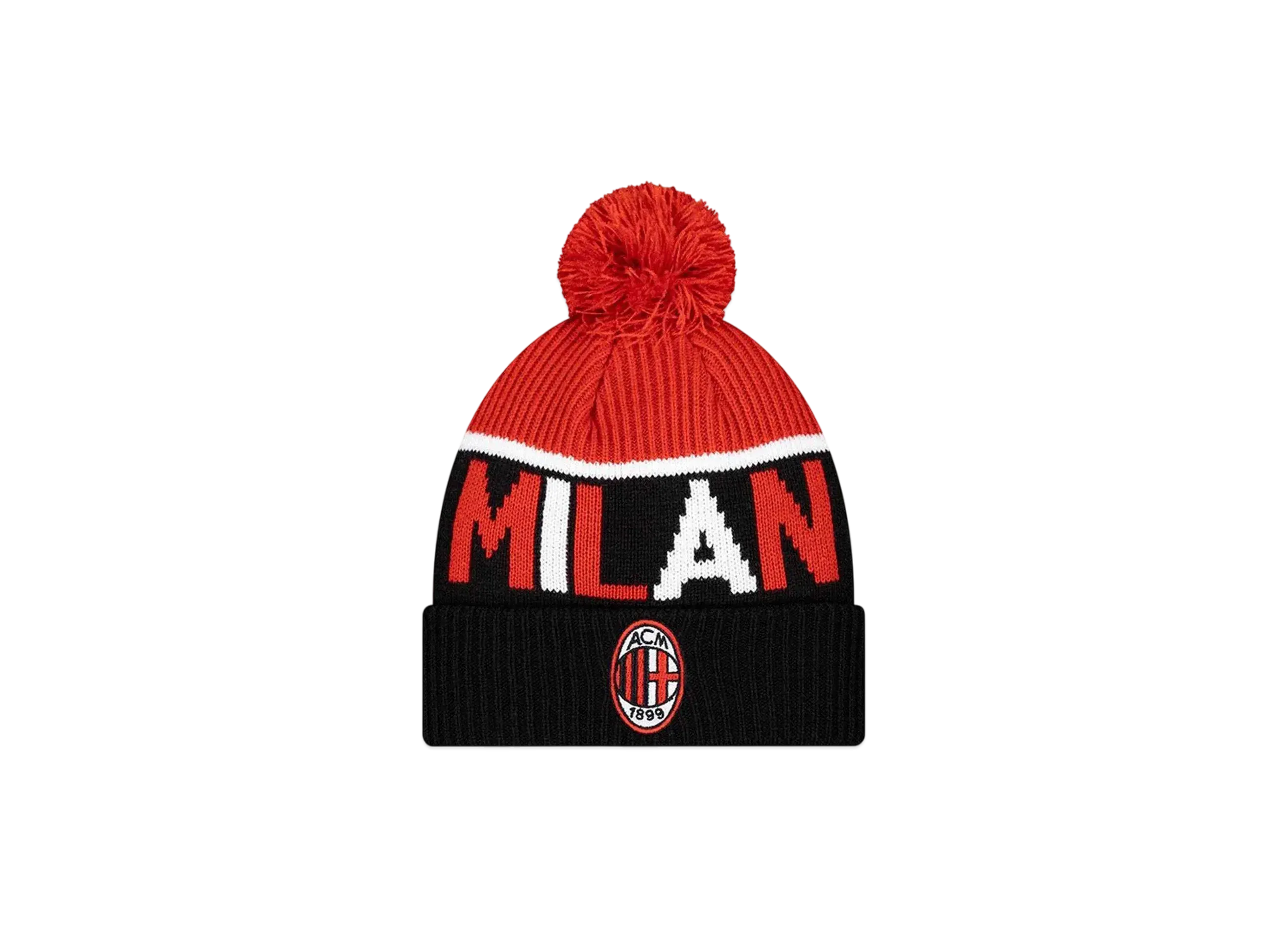 NEW ERA Pom Pom Knit Europe Football Team AC Milan "Black/Red"