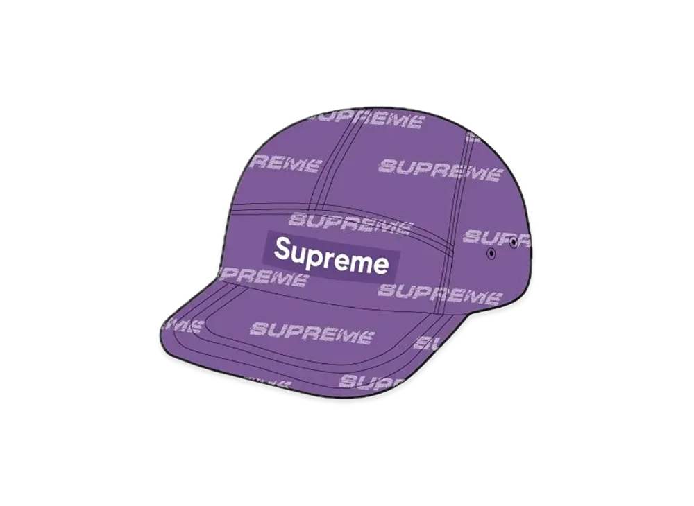 Supreme Reflective Jacquard Camp Cap "Purple"