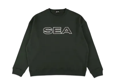 WIND AND SEA Satin Patch Crewneck Sweatshirt "Green"