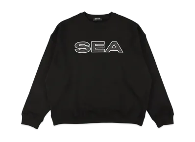 WIND AND SEA Satin Patch Crewneck Sweatshirt "Black"