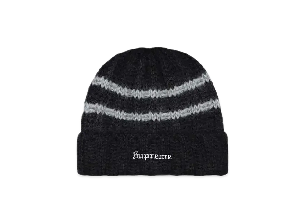Supreme Brushed Stripe Beanie "Black"