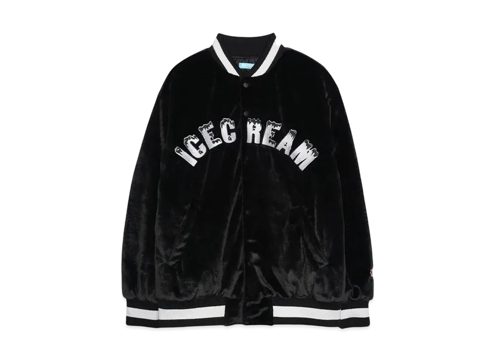 ICECREAM FUR VARSITY JACKET "BLACK"