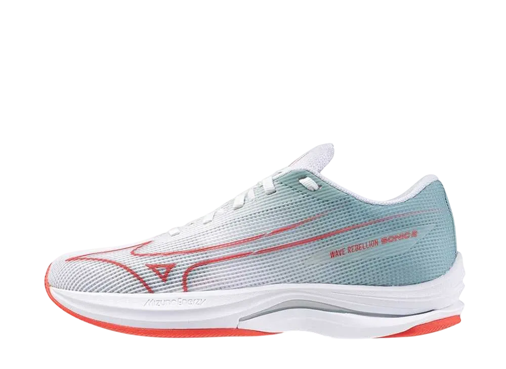 ミズノ ウィメンズ ウエーブリベリオンソニック2 "ホワイト/レッド/グレー"