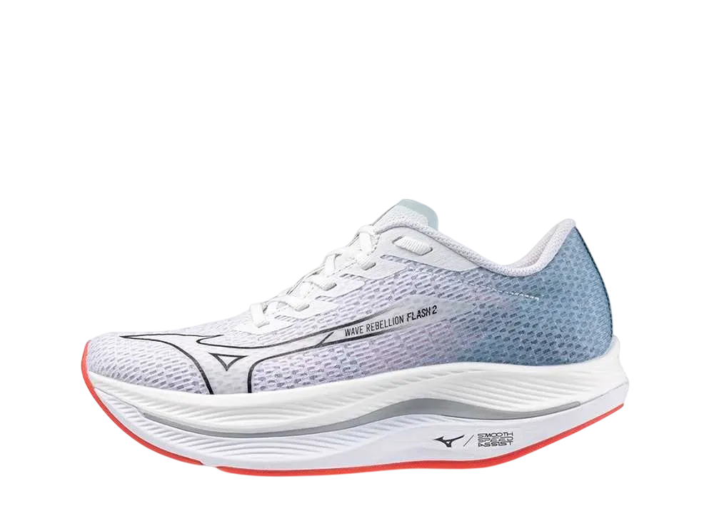 ミズノ ウィメンズ ウエーブリベリオンフラッシュ 2 "ホワイト/ブラック/グレー"