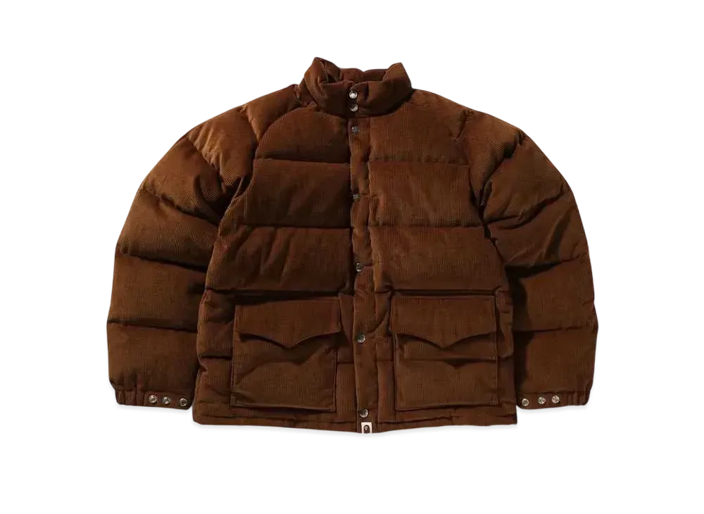 A BATHING APE KAWADA DOWN ITEMS Corduroy Classic Down Jacket (Men) "Brown"