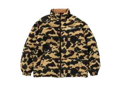 A BATHING APE KAWADA DOWN ITEMS 1st Camo Reversible Down Jacket "Yellow"