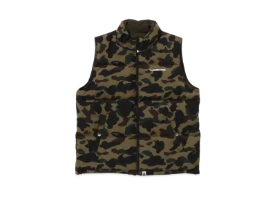 A BATHING APE KAWADA DOWN ITEMS 1st Camo Reversible Down Vest "Green"