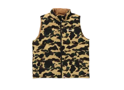A BATHING APE KAWADA DOWN ITEMS 1st Camo Reversible Down Vest "Yellow"