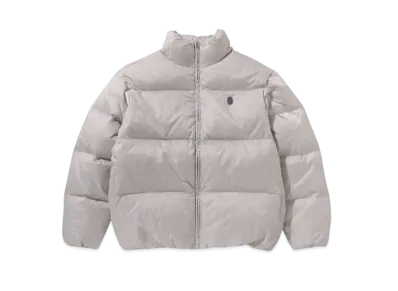 A BATHING APE KAWADA DOWN ITEMS Lux Sport Pattern Jacquard Nylon Down Jacket "Gray"