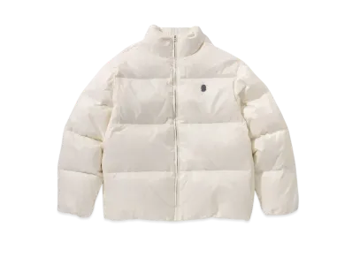A BATHING APE KAWADA DOWN ITEMS Lux Sport Pattern Jacquard Nylon Down Jacket "Ivory"