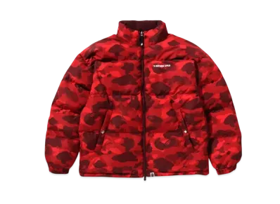 A BATHING APE KAWADA DOWN ITEMS Color Camo Reversible Down Jacket "Red"