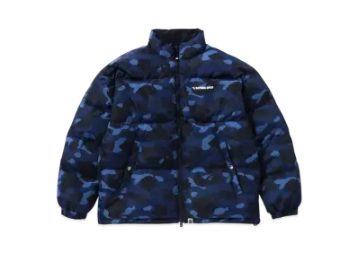 A BATHING APE KAWADA DOWN ITEMS Color Camo Reversible Down Jacket "Navy"