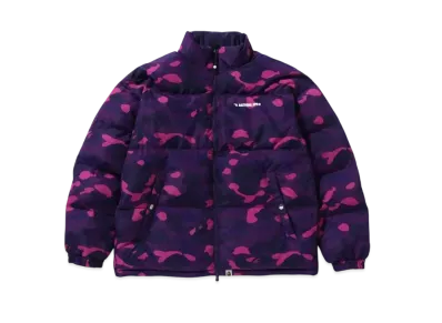 A BATHING APE KAWADA DOWN ITEMS Color Camo Reversible Down Jacket "Purple"