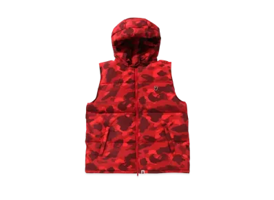 A BATHING APE KAWADA DOWN ITEMS Color Camo Down Vest "Red"