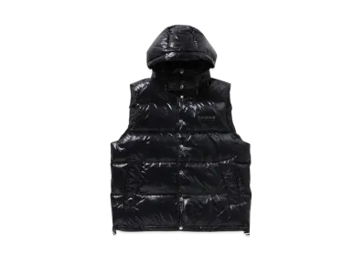 A BATHING APE KAWADA DOWN ITEMS Line Camo Debossed Nylon Down Vest "Black"
