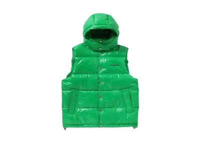 A BATHING APE KAWADA DOWN ITEMS Line Camo Debossed Nylon Down Vest "Green"