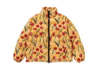 A BATHING APE KAWADA DOWN ITEMS Tulip Camo Down Jacket "Yellow"