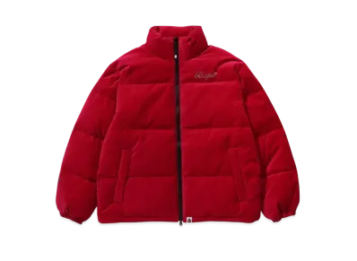 A BATHING APE KAWADA DOWN ITEMS Crystal Stone Bape Logo Velor Down Jacket "Pink"