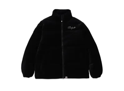 A BATHING APE KAWADA DOWN ITEMS Crystal Stone Bape Logo Velor Down Jacket "Black"