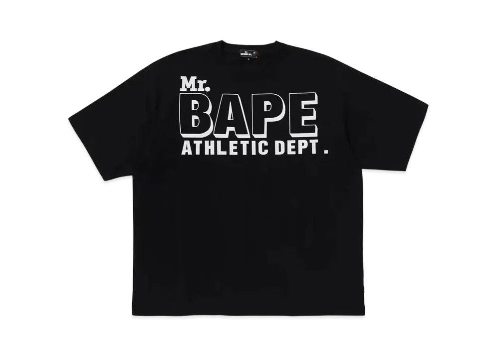 A BATHING APE Mr. BATHING APE 24FW Bape Logo Tee "Black"