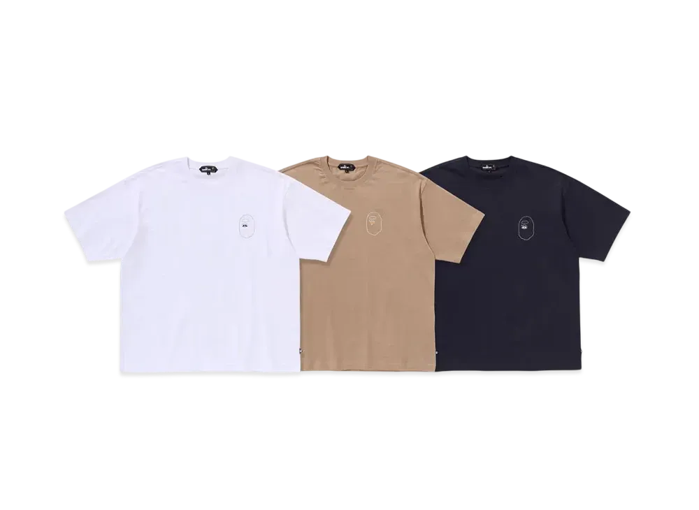 A BATHING APE Mr. BATHING APE 24FW Logo Tee Set "White/Black/Beige"