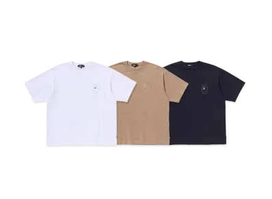 A BATHING APE Mr. BATHING APE 24FW Logo Tee Set "White/Black/Beige"