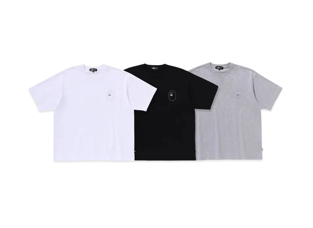 A BATHING APE Mr. BATHING APE 24FW Logo Tee Set "White/Black/Gray"