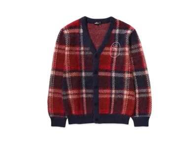 A BATHING APE Mr. BATHING APE 24FW Mohair Check Jacquard Cardigan "Navy"