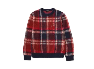 A BATHING APE Mr. BATHING APE 24FW Check Sweater "Navy"