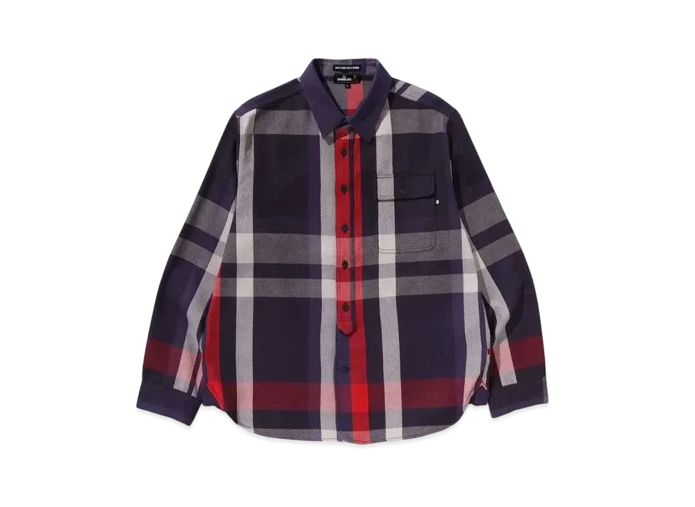 A BATHING APE Mr. BATHING APE 24FW Check Shirt "Purple"