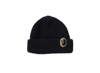 A BATHING APE Mr. BATHING APE 24FW Marine Beanie "Navy"