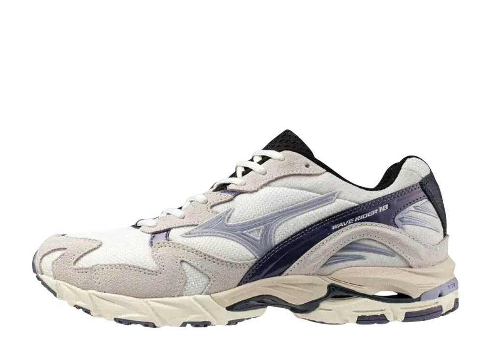 ミズノ ウェーブライダー 10 "オフホワイト/ライトグレー/パープル"