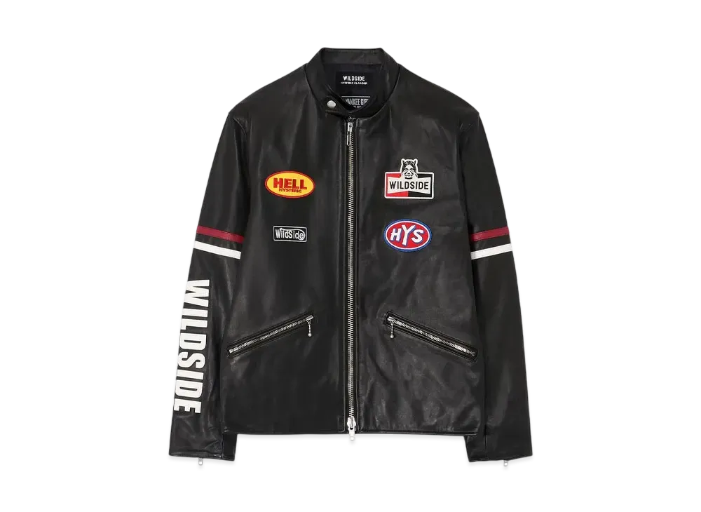 WILDSIDE Yohji Yamamoto x HYSTERIC GLAMOUR Racing Leather Jacket "Black"