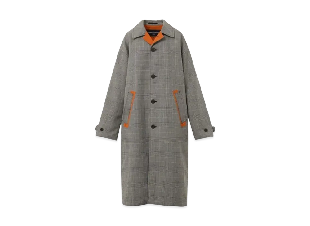 COMME des GARCONS HOMME 24FW Last Delivery Wool Ester Glen Check Coat "Grey"