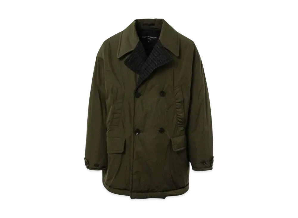 COMME des GARCONS HOMME 24FW Last Delivery Nylon Taffeta x Wool Merino Reversible P-Coat "Khaki"