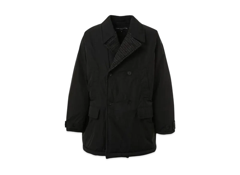 COMME des GARCONS HOMME 24FW Last Delivery Nylon Taffeta x Wool Merino Reversible P-Coat "Black"