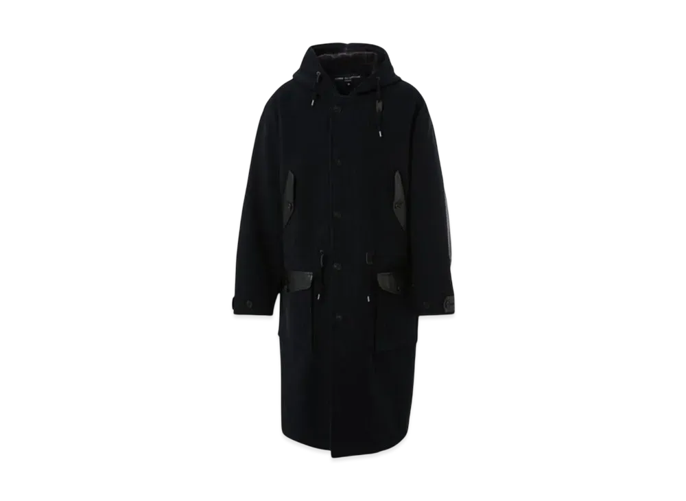 COMME des GARCONS HOMME 24FW Last Delivery Wool Mossa Double Face Coat "Navy"