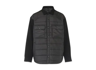 COMME des GARCONS HOMME 24FW Last Delivery Quilting Switching Flannel Shirt "Black"