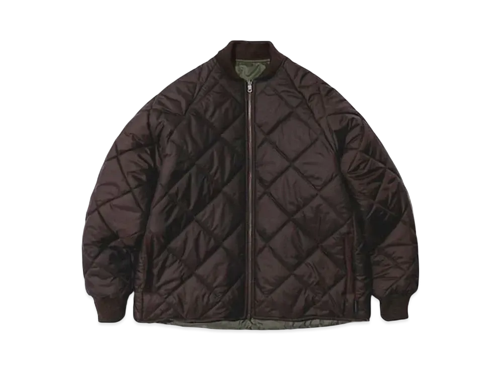 BEAMS x LAVENHAM Reversible Quilted Bomber "Brown/Olive"