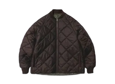 BEAMS x LAVENHAM Reversible Quilted Bomber "Brown/Olive"