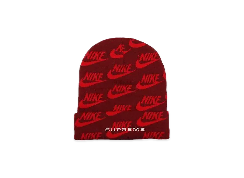 Supreme / Nike® Jacquard Logos Beanie "Red"