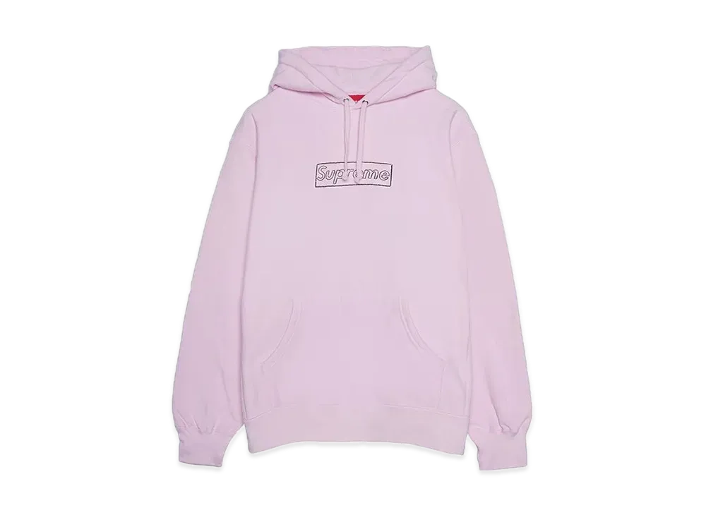 Supreme KAWS Chalk Logo Hooded Sweatshirt "Pink"(2021)