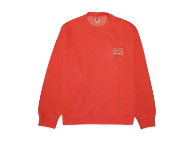 Nike x Stussy Pigment Dyed Fleece Crew (US Size) "Habanelo Red" FQ3015-642