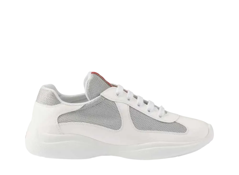 プラダ ウィメンズ アメリカズカップ バイカーファブリック スニーカー "ホワイト/シルバー"