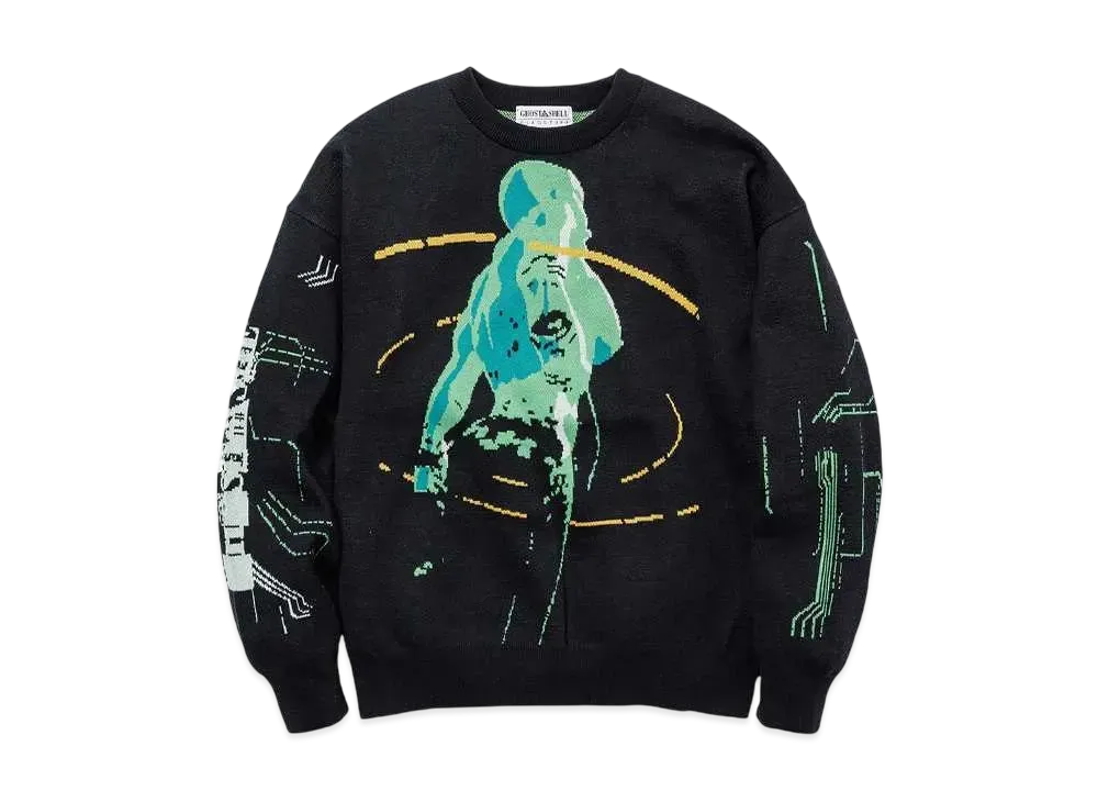 GHOST IN THE SHELL/攻殻機動隊 x F-LAGSTUF-F "GHOST IN THE SHELL"SWEATER "BLACK"