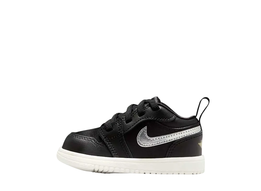 Nike TD Jordan 1 Low ALT SE "Black/Sail/Metallic Gold/Metallic Silver"