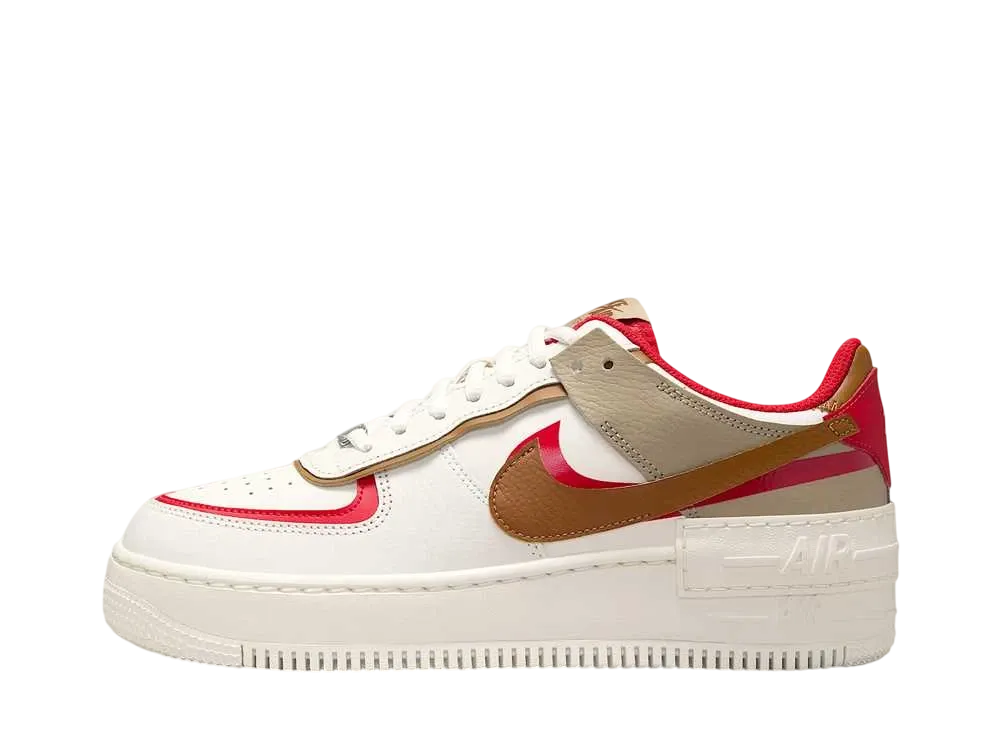Nike Women's Air Force 1 Shadow "Phantom/Fire Red/Khaki/Light British Tan"