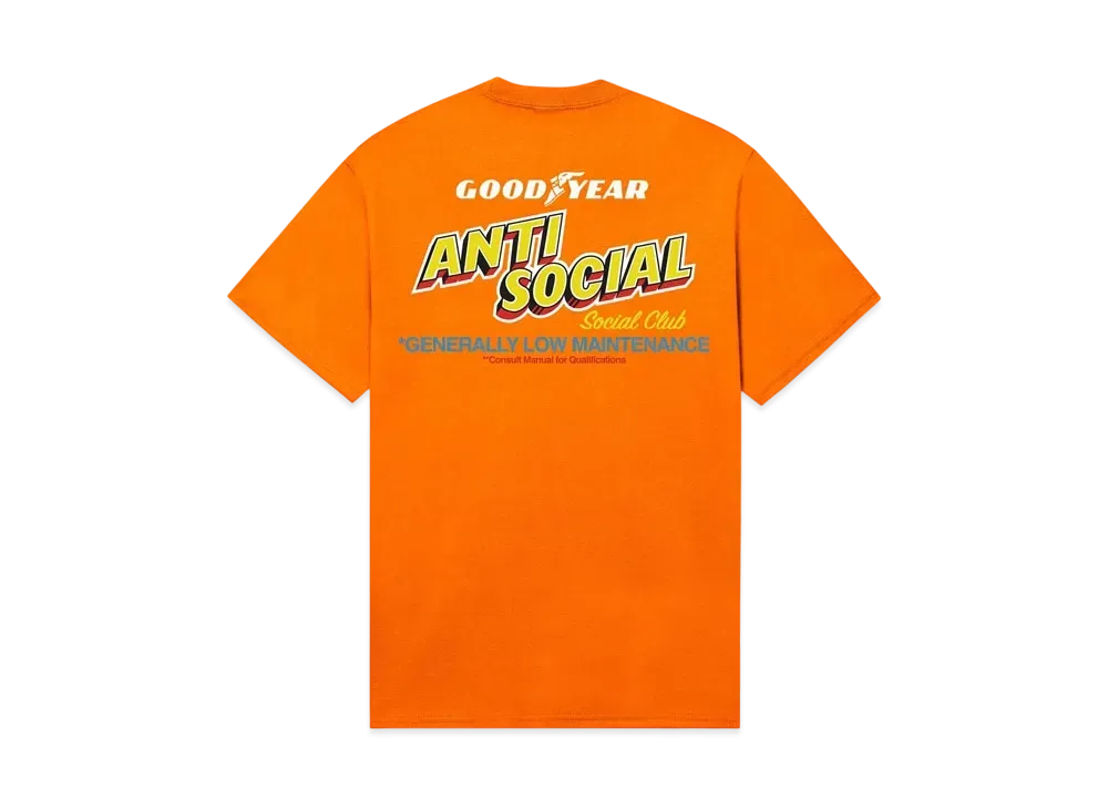 ANTI SOCIAL SOCIAL CLUB x Goodyear Generally Low Maintenance Tee "Safety Orange"