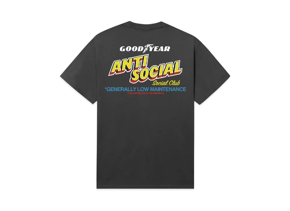 ANTI SOCIAL SOCIAL CLUB x Goodyear Generally Low Maintenance Tee "Charcoal"